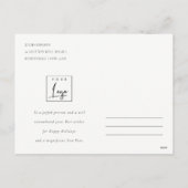 Scandi Minimal Blush Heart Christmas Tree Logo シーズンポストカード (裏面)