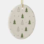 Scandi Minimalist Trees Pattern Christmas Decor セラミックオーナメント (右)
