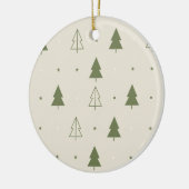 Scandi Minimalist Trees Pattern Christmas Decor セラミックオーナメント (左)