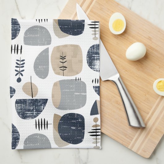 Scandi Modern Abstract Kitchen Towel キッチンタオル (四つ折り)