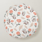 Scandi Red Bloom Pillow ラウンドクッション (裏面)