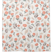 Scandi Red Poppies Shower Curtain シャワーカーテン (正面)