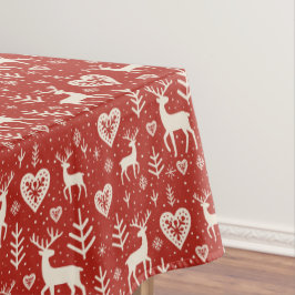 Scandi Reindeer Hearts テーブルクロス