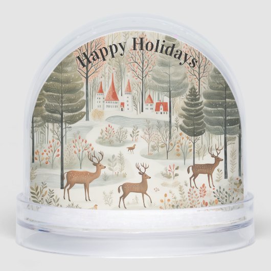 Scandi Reindeers Forest Snow Scene (正面)