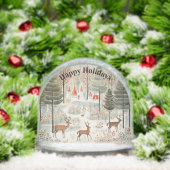 Scandi Reindeers Forest Snow Scene (クリスマス)