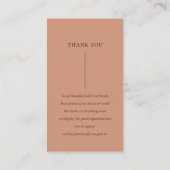 SCANDI RUST PEACH PINK'ミニマル'結婚s THANK YOU 名刺 (裏面)