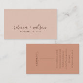 SCANDI RUST PEACH PINK'ミニマル'結婚s THANK YOU 名刺 (正面/裏面)