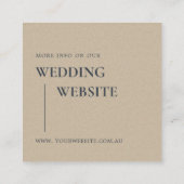 SCANDI TERRACOTTA RUST MONOGRAMの結婚ウェブサイト スクエア名刺 (裏面)