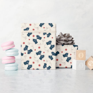 Scandi Winter Gloves Pattern Wrapping Paper Roll  ラッピングペーパー