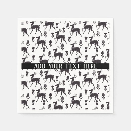 Scandiaフォークアートディアカスタマイズ スタンダードカクテルナプキン (正面)