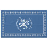 Scandianvianのクリスマスの雪片のカスタムな文字の青 テーブルクロス (正面(横))
