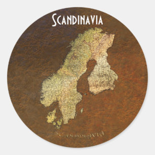 SCANDINAVIAのアイアンストーンBGスタンプの地図 ラウンドシール