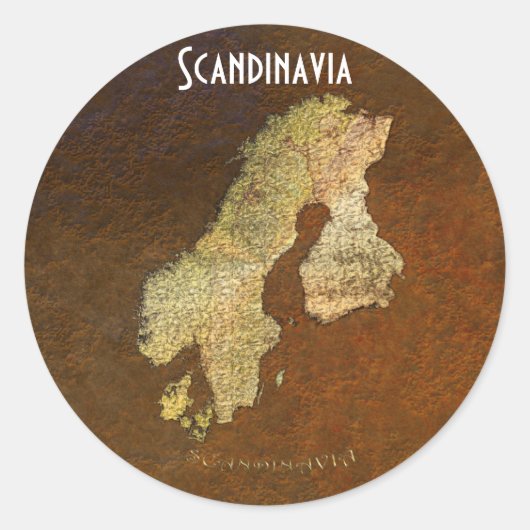 SCANDINAVIAのアイアンストーンBGスタンプの地図 ラウンドシール (正面)