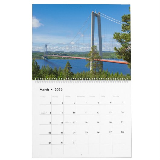 Scandinavia カレンダー (3月 2026)