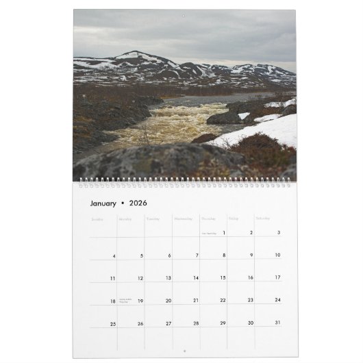 Scandinavia カレンダー (1月 2026)