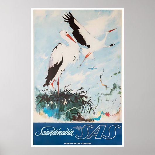 Scandinavia Print SAS Travel Poster Scandinavian ポスター (正面)