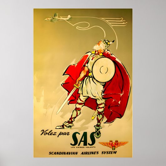 Scandinavia Print Viking Art SAS Travel Poste ポスター (正面)