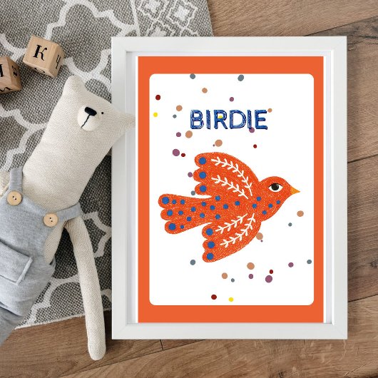 Scandinavian Birdie Kids Wall Art - Person ポスター