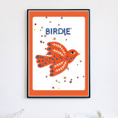 Scandinavian Birdie Kids Wall Art - Person ポスター