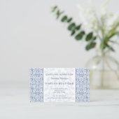 Scandinavian Blue and White Floral Elegant 名刺 (スタンド正面)