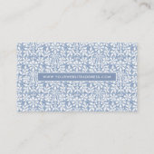 Scandinavian Blue and White Floral Elegant 名刺 (裏面)