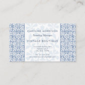 Scandinavian Blue and White Floral Elegant 名刺 (正面)