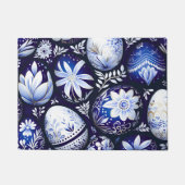Scandinavian Blue Easter Egg Spring Floral ドアマット (正面)