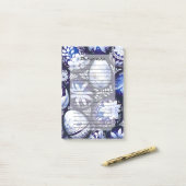 Scandinavian Blue Easter Egg Spring Floral ポストイット (デスク上)