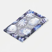 Scandinavian Blue Easter Egg Spring Floral ポストイット (アングル)