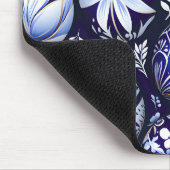 Scandinavian Blue Easter Egg Spring Floral マウスパッド (コーナー)