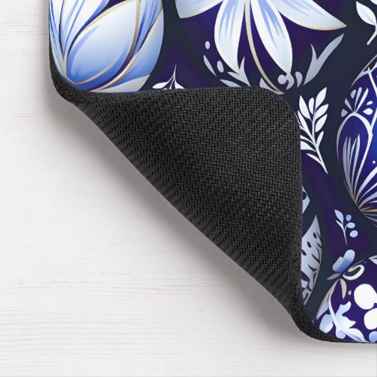 Scandinavian Blue Easter Egg Spring Floral マウスパッド (コーナー)