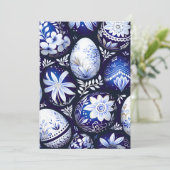 Scandinavian Blue Easter Egg Spring Floral 案内状 (スタンド正面)