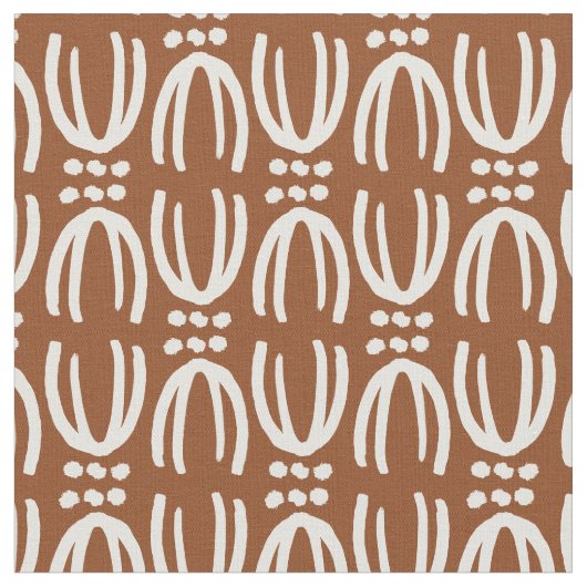 Scandinavian boho brown lines  ファブリック (クローズアップ)