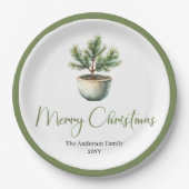 Scandinavian Boho Christmas Bouquet in Earthy  ペーパープレート (正面)