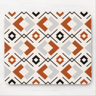 Scandinavian burnt orange gray and beige geometric マウスパッド