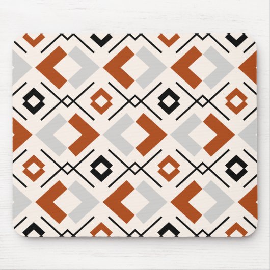Scandinavian burnt orange gray and beige geometric マウスパッド (正面)