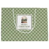 Scandinavian Christmas Gift Bag Elegant Neutral  ラージペーパーバッグ (裏面)