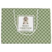 Scandinavian Christmas Gift Bag Sage Ivory Minimal ラージペーパーバッグ (裏面)