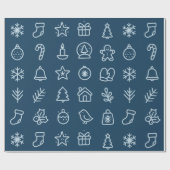 Scandinavian Christmas Icon Design ラッピングペーパー (フラット)