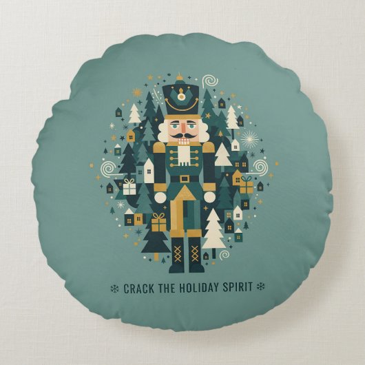 Scandinavian Christmas Nutcracker ラウンドクッション (正面)