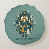 Scandinavian Christmas Nutcracker ラウンドクッション (裏面)