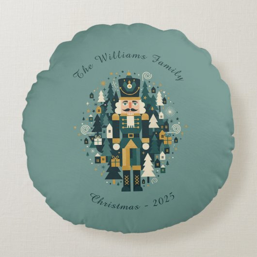 Scandinavian Christmas Nutcracker ラウンドクッション (正面)