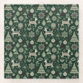 Scandinavian Christmas Time ガラスコースター (正面)
