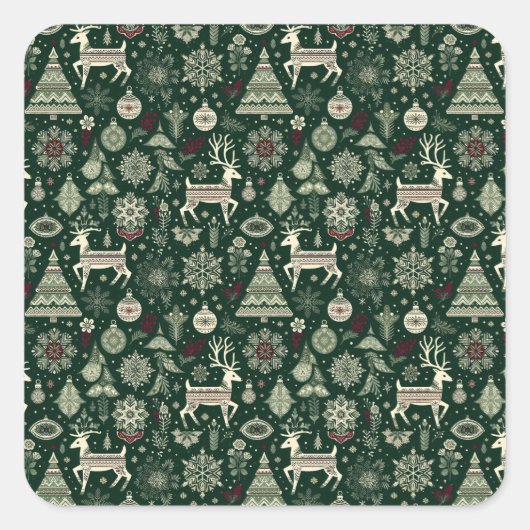 Scandinavian Christmas Time スクエアシール (正面)