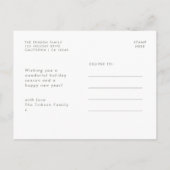 Scandinavian Christmas Tree | Minimalist Gold Star シーズンポストカード (裏面)