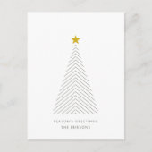Scandinavian Christmas Tree | Minimalist Gold Star シーズンポストカード (正面)