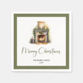 Scandinavian Christmas Tree Personalized Napkins スタンダードカクテルナプキン (正面)