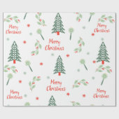 Scandinavian Christmas Tree Woodland Snowflake ラッピングペーパー (フラット)