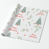 Scandinavian Christmas Tree Woodland Snowflake ラッピングペーパー (アンロールド)