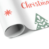 Scandinavian Christmas Tree Woodland Snowflake ラッピングペーパー (ロールコーナー)